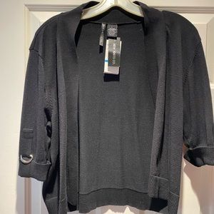 NWT New Knits black sweater 3/4 sleeve XL